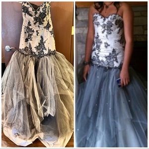 Corset Lace and Rhinestone Prom Gown, Evening Gown